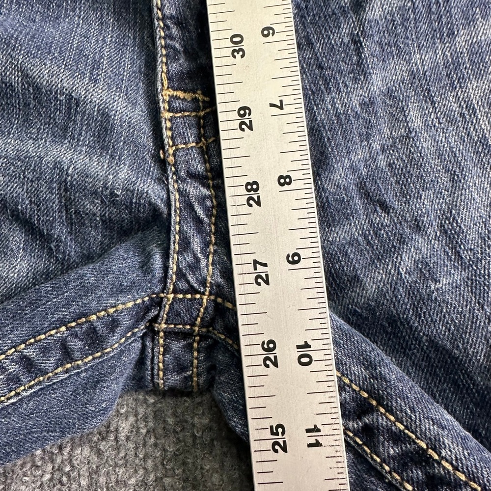 Machine Jeans Mens Size 34x30 Blue Relaxed Bootcut Distressed Flap Pocket Denim - Picture 4 of 8